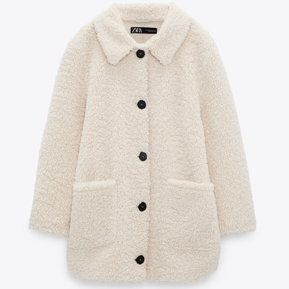 Ecru Fleece Coat - Picture 1 of 8